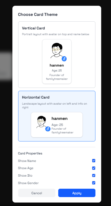 Card Themes Selection