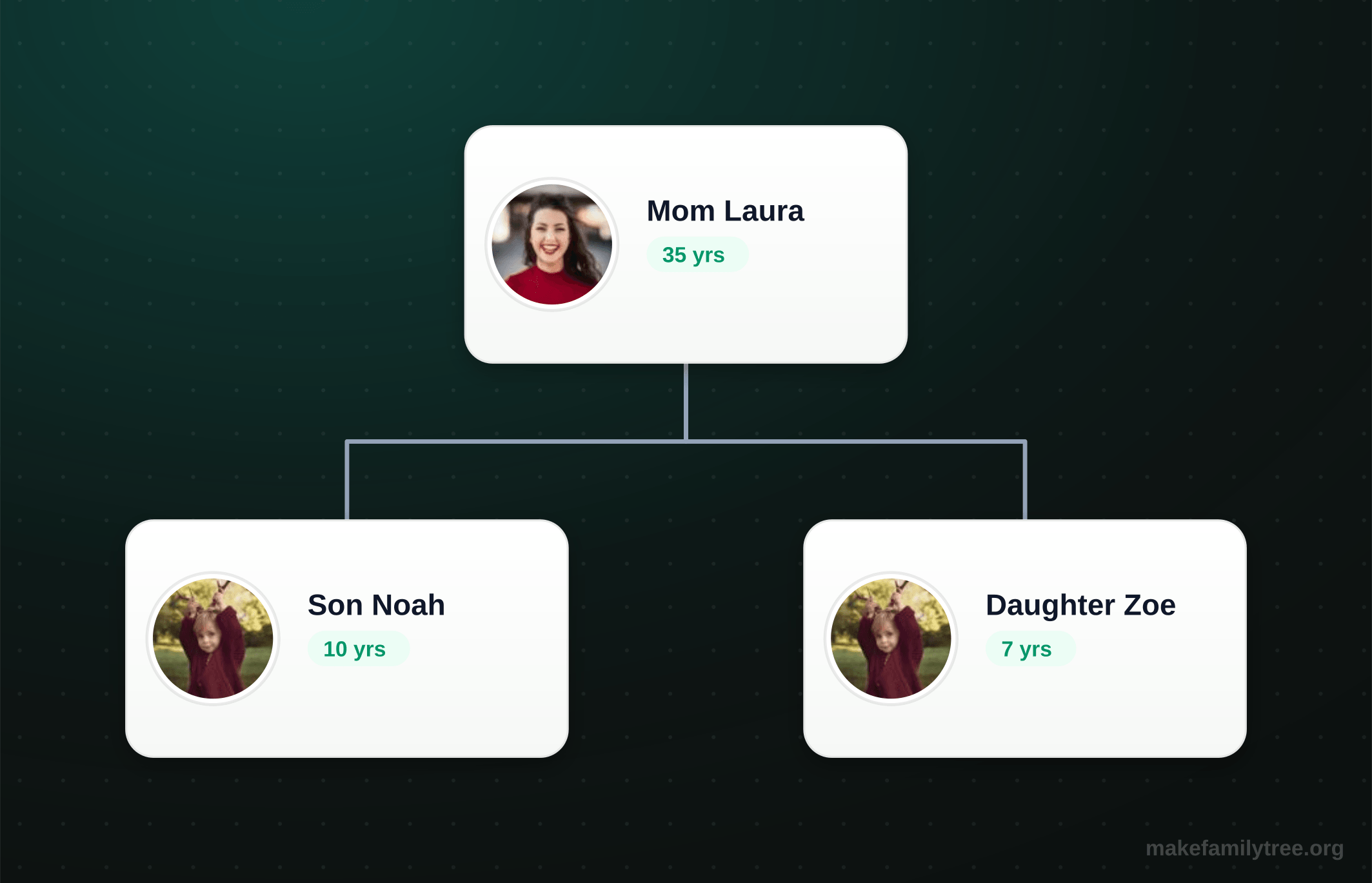 singleParent family tree template preview